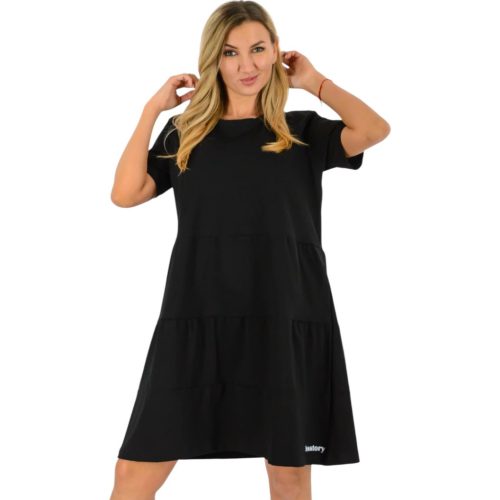 Yesstory Plus size kereknyakú pamut fagyiruha- fekete