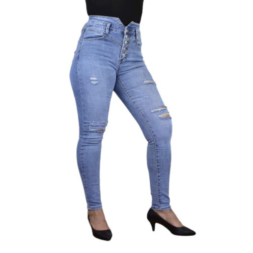 Re-Dress szaggatott farmernadrág – Világoskék