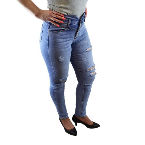 Re-Dress szaggatott farmernadrág – Világoskék